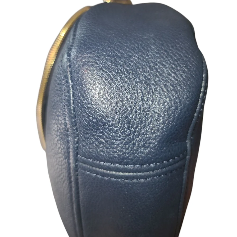 MICHAEL KORS Signature Fold Over Navy Blue Crossbody / Shoulder Bag w/ Gold - Picture 15 of 15